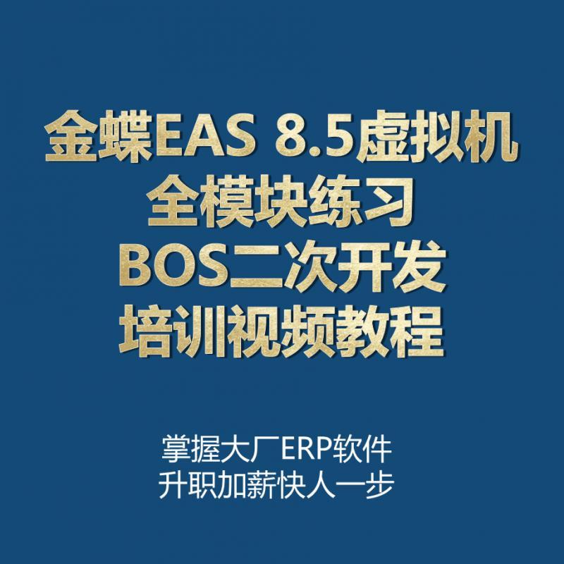 金蝶EAS虚拟机镜像ERP系统演示练习BOS二开送视频培训教程