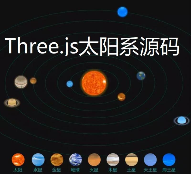 three.js太阳系案例源码threejs