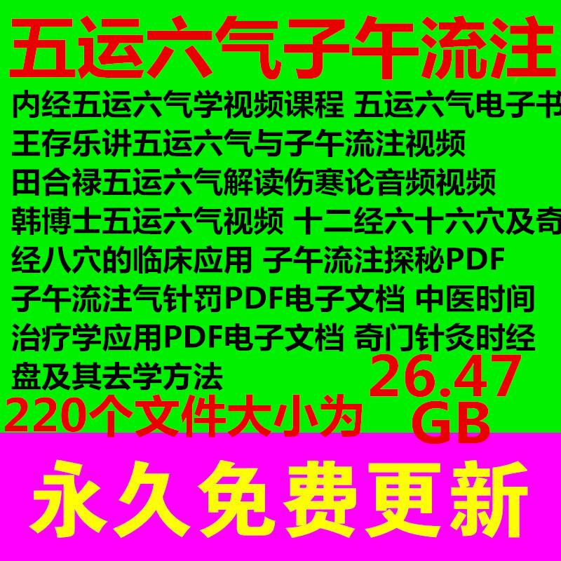 五运六气视频yin频教程资料 中医经典子午流注视频资料