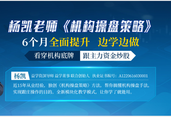 杨凯机构操盘策略2020年提升篇高级课基础课全套视频理财入门教程