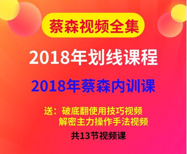 蔡森老师划线画线技巧教学18年内训技术课破底翻视频达人秀节目