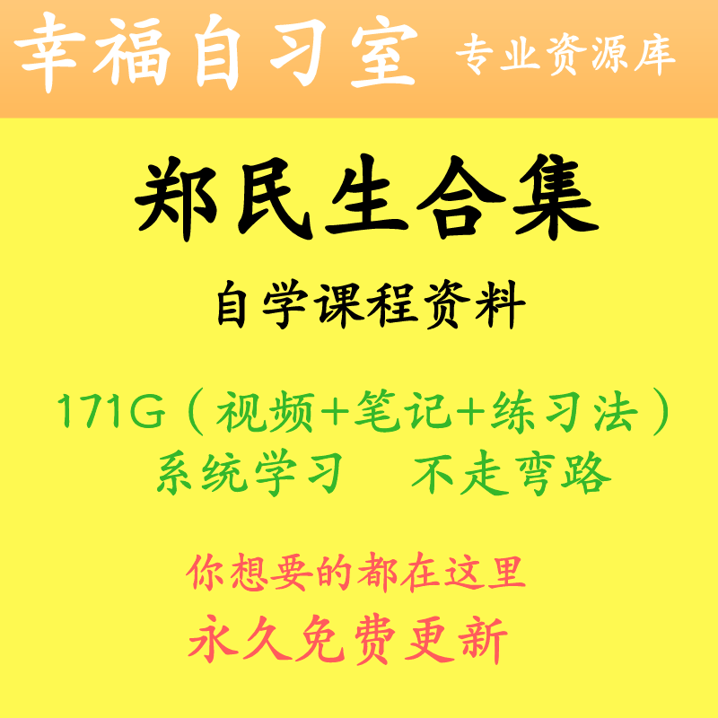 郑民生初级中级高级教程自学资源教学视频郑老师学习课程