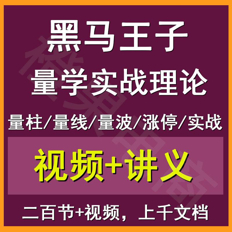 黑马王子量学理论量柱量波量线 量价时空 抓擒涨停板股票视频教程