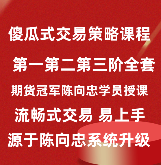 傻瓜式交易策略陈向忠期货系统日内短线分时图体系愚者老师视频课