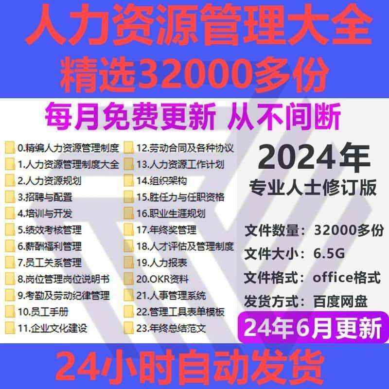 人力资源管理制度大全公司行政系统hr人事资料包人资方案表格文件