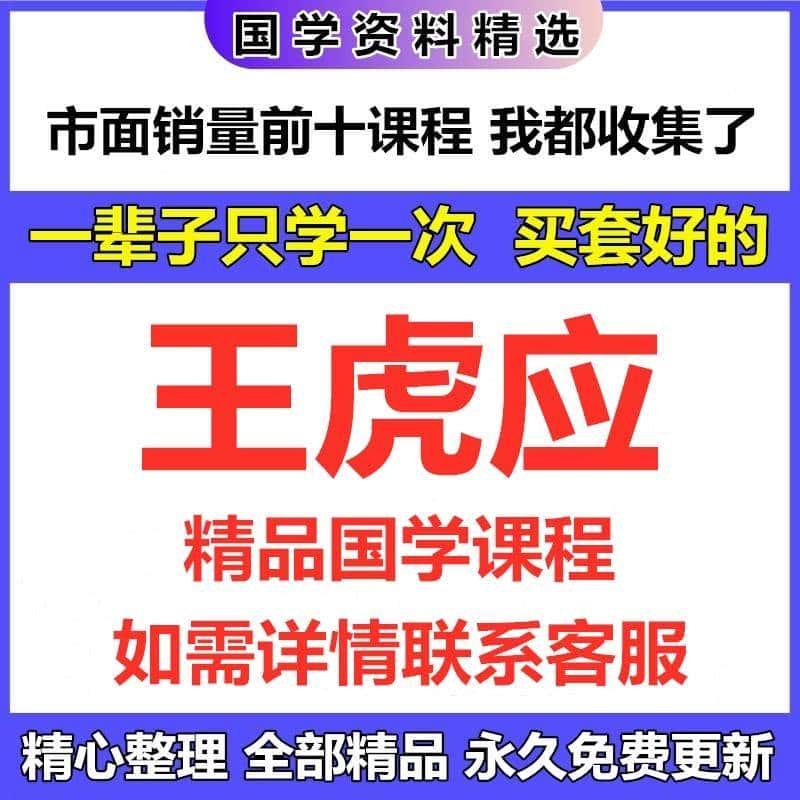 王虎应视频音频电子资料全集完整国学课程资源大全拍下自动发货