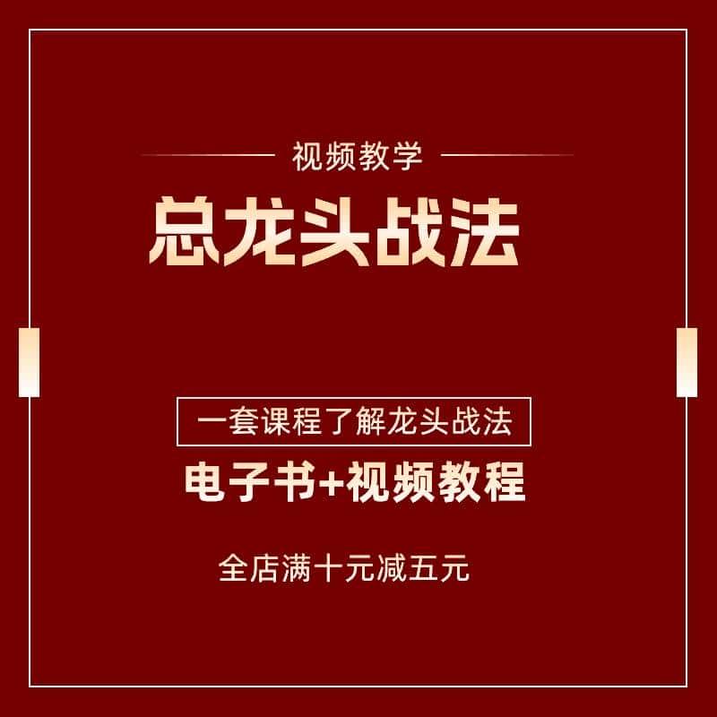 总龙头战法视频教学看盘方法交易系统构成短线交易电子书题材解读