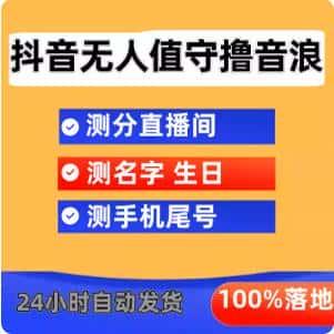 抖音撸音浪最新玩法，名字生日尾号打分测分无人直播教程资源资料