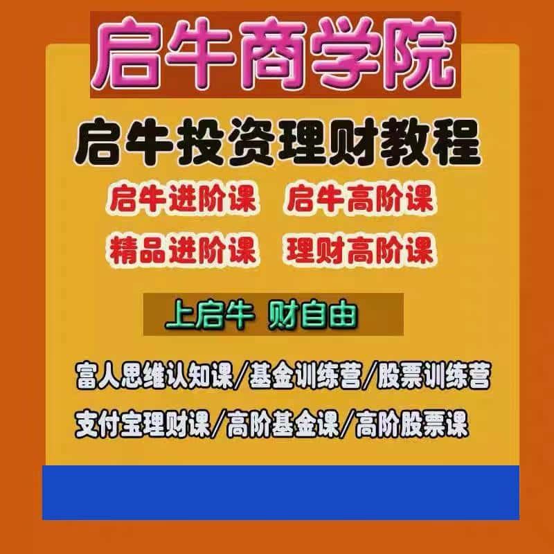 理财新款全套课程2024年新版小白进阶高阶视频实操教程启牛商学院