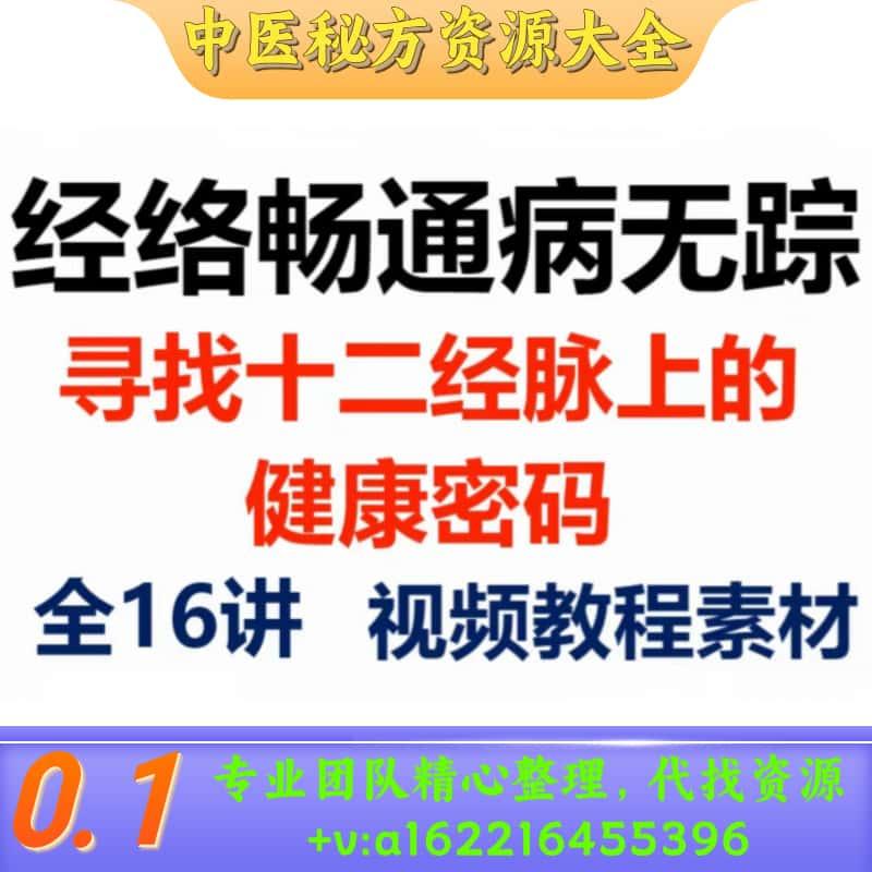 经络畅通病无踪 全16讲寻找十二经脉上的健康密码视频教程素材