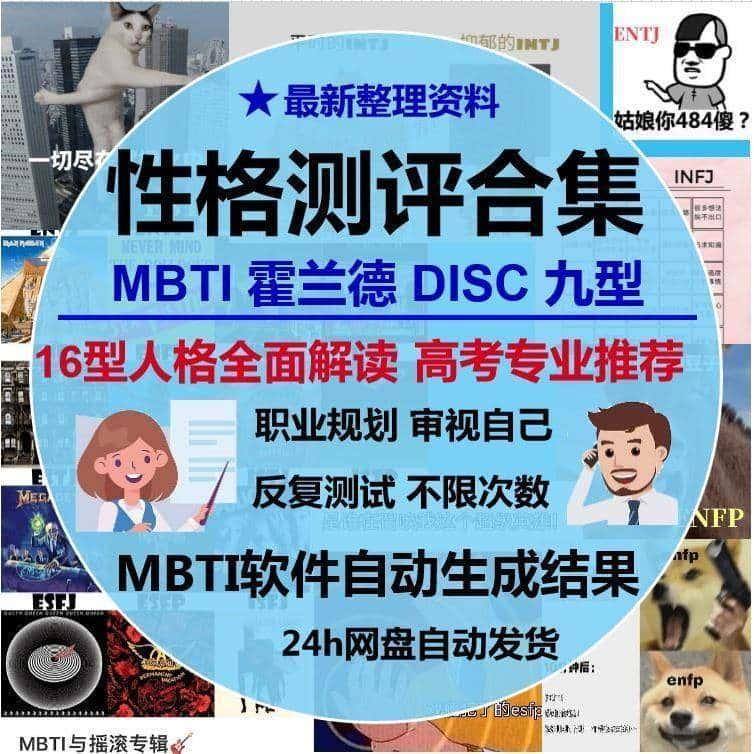 性格测试MBTI九型人格DISC霍兰德职业生涯规划测评教程素材集自测