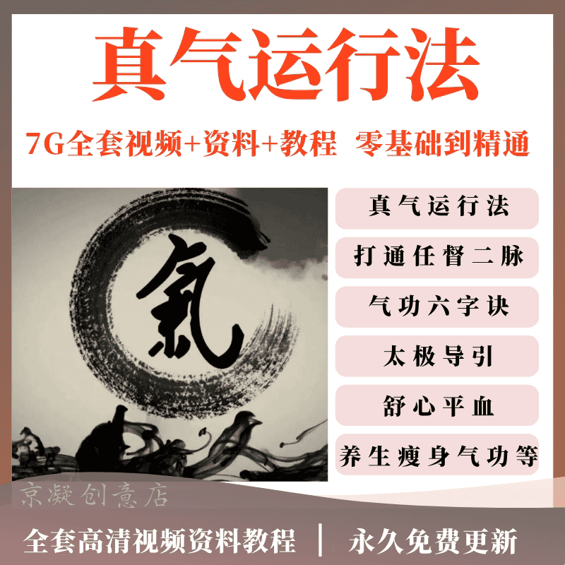 练气功视频真气运行法打通任督二脉中医课程练气入门气功教学教程