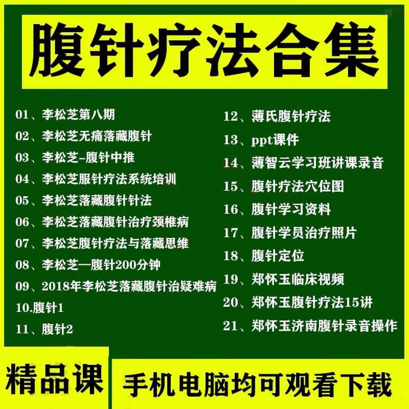 中医腹针疗法视频课程全集薄智云薄氏李松芝郑怀玉针灸教程教学