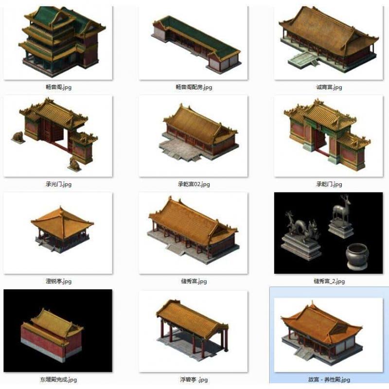 古代北京故宫全套3D精模模型建筑场景.游戏美术资源max源文件