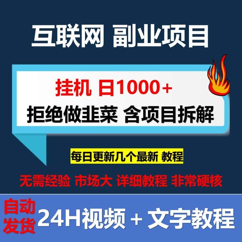 资料专案信息差设计网路知识付费网自教程素材网络赚钱搬砖副业