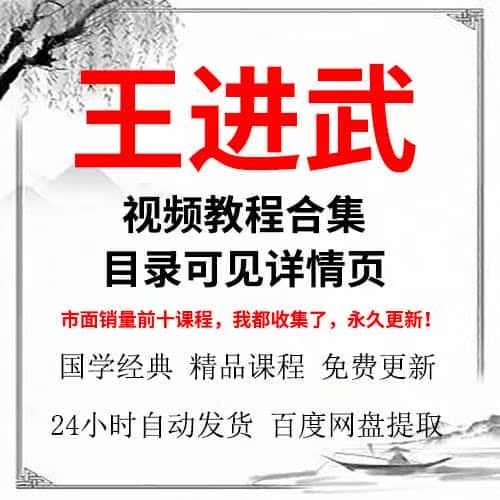 王进武视频教程合集全集国学网课资源推荐合集整理大全 自动发货