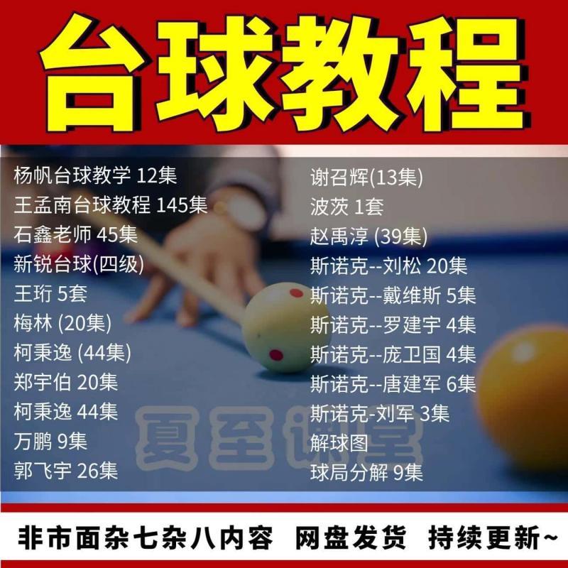 2024年新台球教学教程击球技法走位技巧思路理论桌球高清自学教程