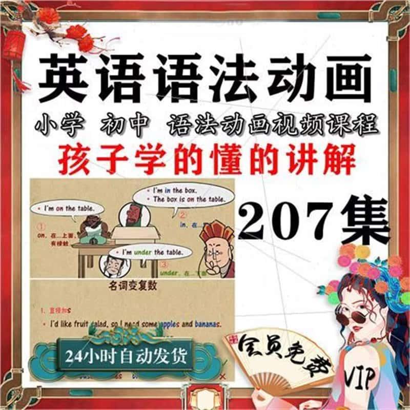 小学初中英语语法动画视频教程搞定所有英语语法知识视频素材