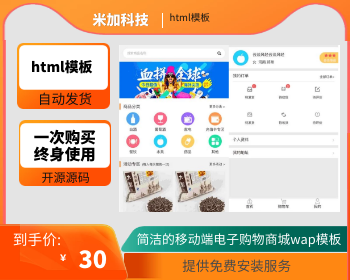 简洁的手机端电子购物商城wap模板
