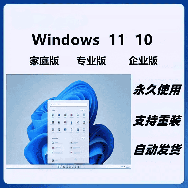 正版win10系统重装专业版windows11纯净版电脑远程安装家庭版升级