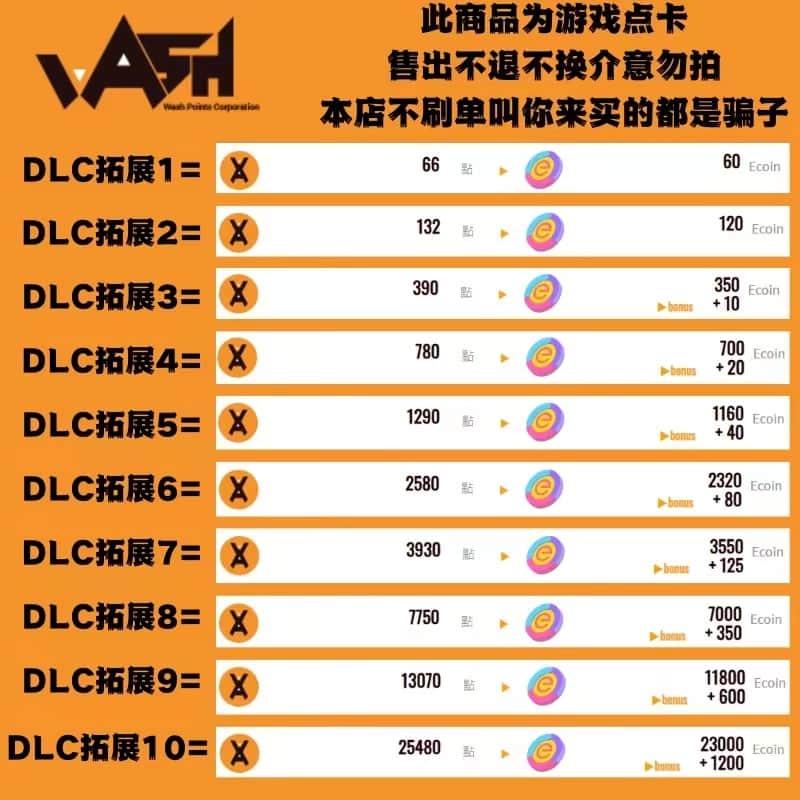 支持ecoin游戏 自动发货 星陨计划 wash点卡