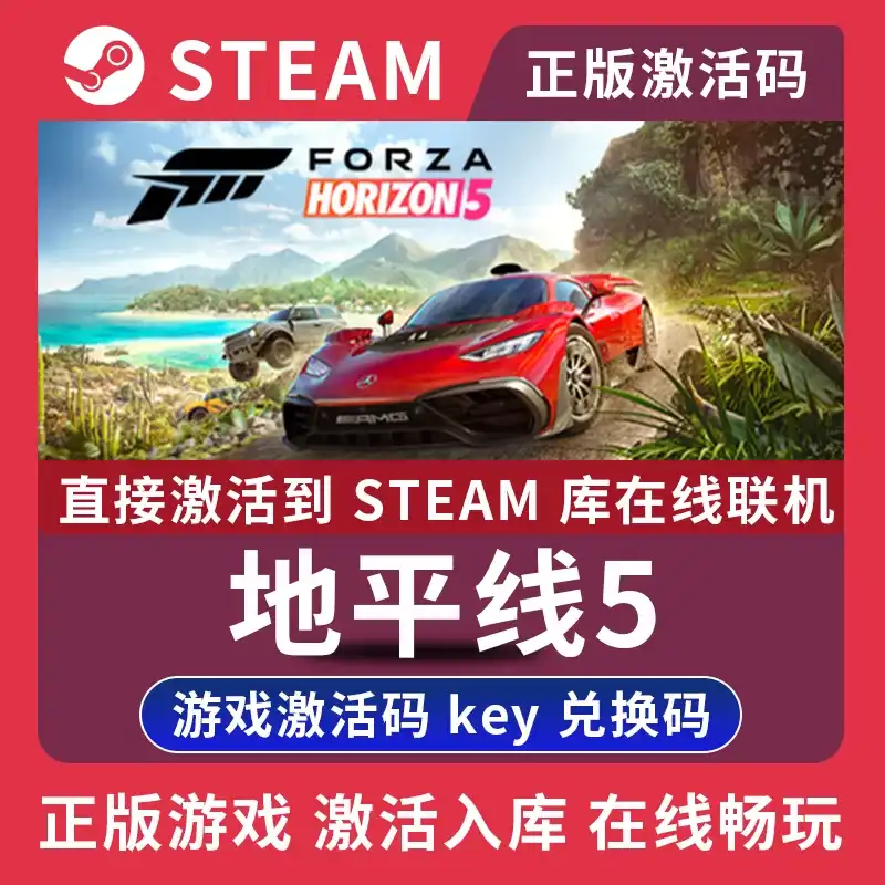 正版极限竞速地平线5 Steam激活码key 全DLC 非共享 支持在线联机