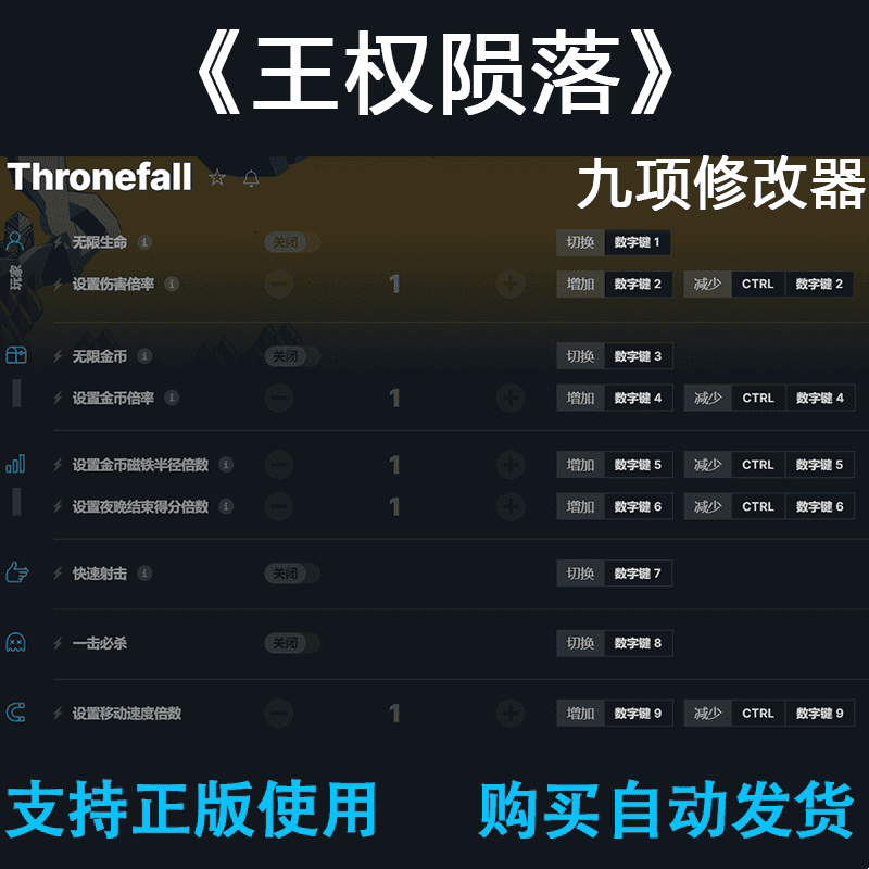 王权陨落修改器 WeMod steam正版使用 辅助工具 不含游戏