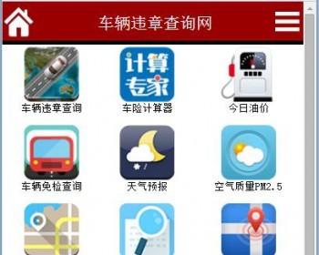 交通车辆违章查询+15天天气预告查询网站程序源码（网站可自动升级生成原创内容页面）